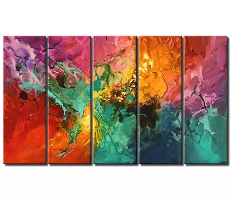 abstract painting - big abstract painting on large canvas modern living room colorful wall art