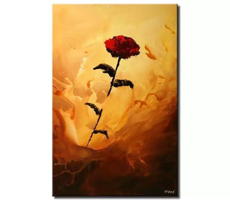floral painting - modern abstract rose flower painting on canvas original beautiful living room wall art