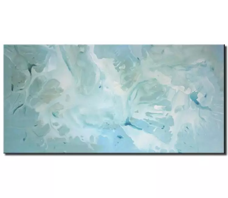 fluid painting - modern light blue abstract painting on canvas original simple painting modern calming wall art
