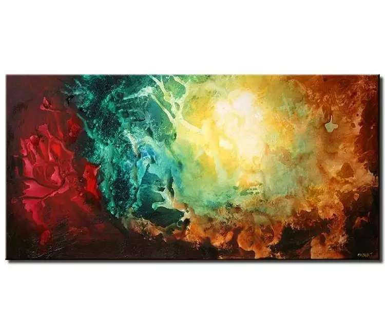 cosmos painting - modern earth tone colors abstract art on canvas original beautiful galaxy painting contemporary living room wall art