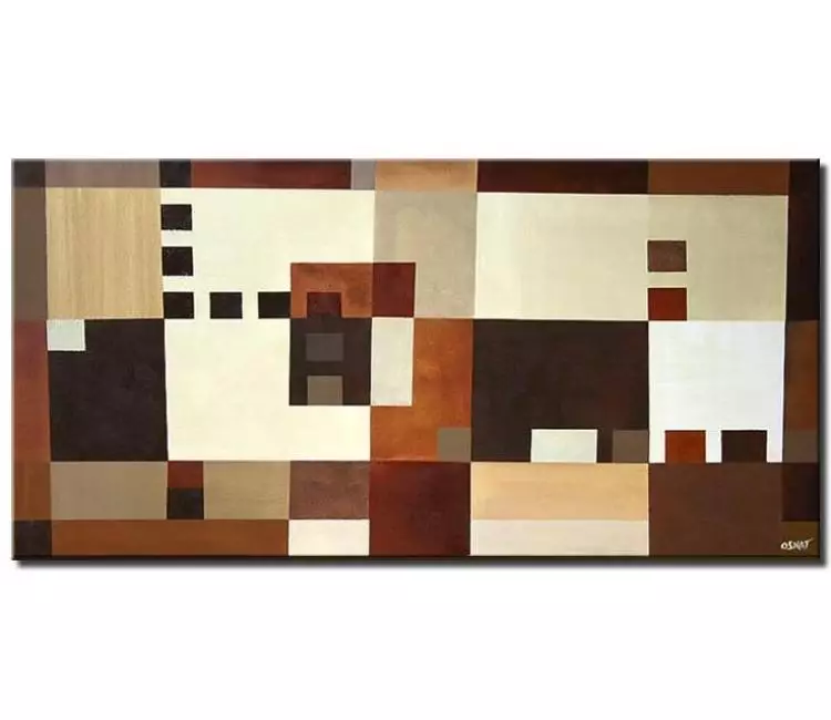 geometric painting - geometric art boho abstract painting on canvas original earth tone colors modern wall art