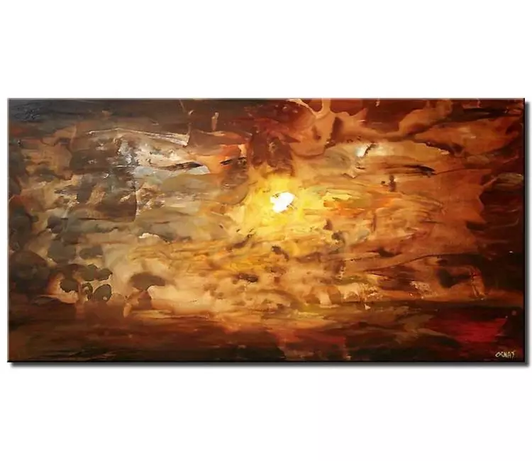 landscape paintings - modern abstract sunrise painting on canvas