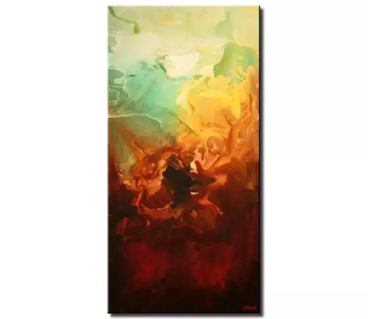 fluid painting - vertical modern abstract painting on canvas beautiful abstract art
