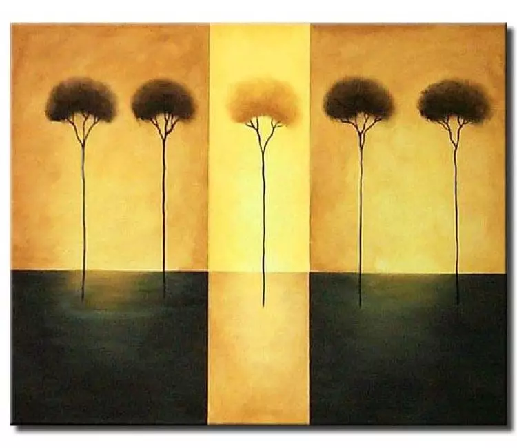landscape paintings - modern abstract trees painting