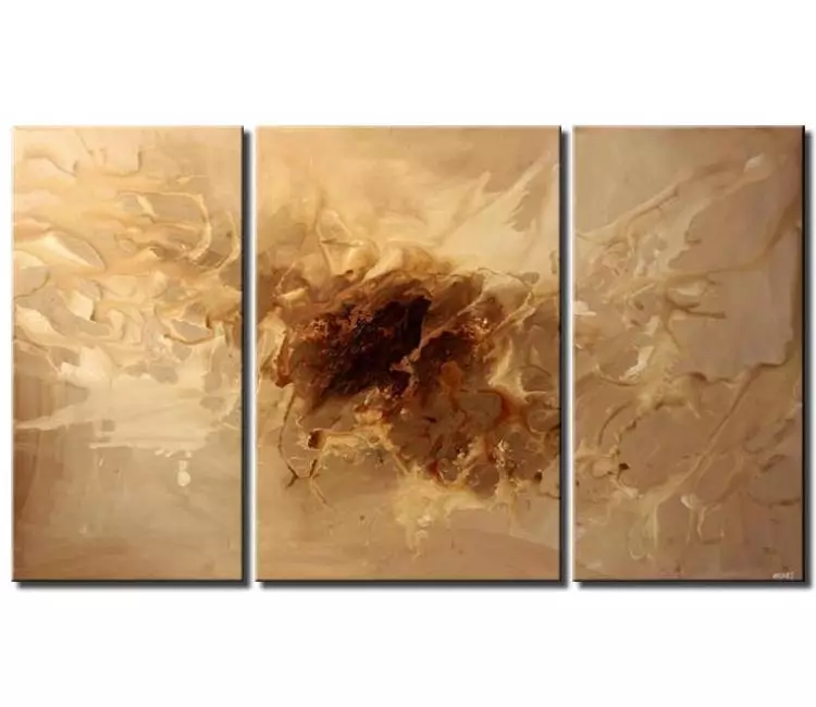 fluid painting - neutral big beautiful abstract painting on canvas modern beige wall art