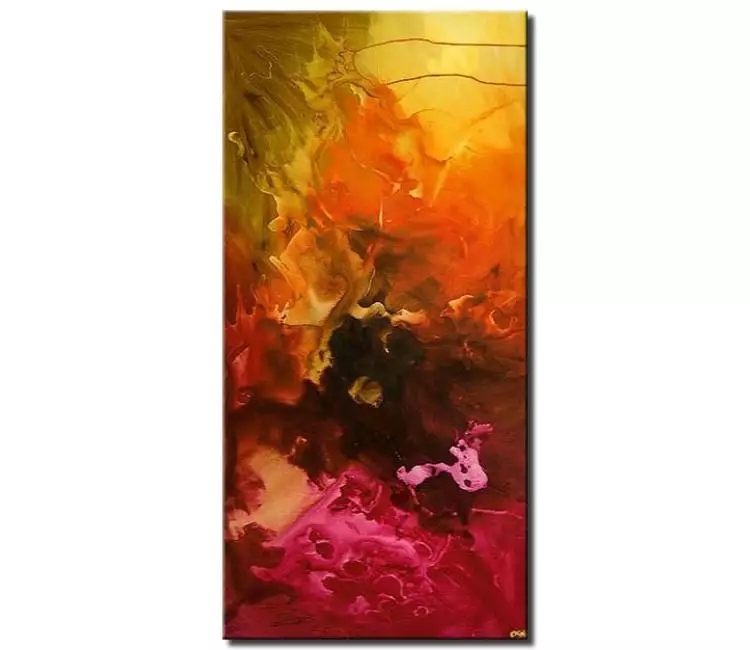 abstract painting - vertical colorful beautiful abstract painting on canvas modern wall art