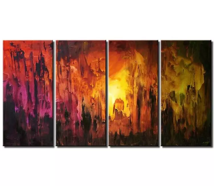 abstract painting - colorful abstract city painting on canvas big art modern textured wall art