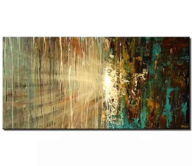 abstract painting - turquoise abstract painting on canvas original textured big modern wall art