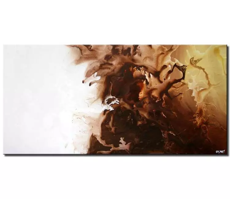 fluid painting - modern white brown abstract painting painting on canvas beautiful abstract art for living room dining room