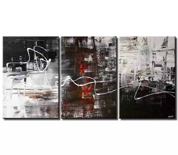 abstract painting - big contemporary black white abstract art on large canvas art huge minimalist beautiful modern wall art