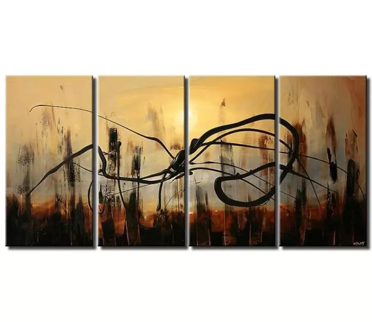 cityscape painting - modern cityscape painting on large canvas big contemporary abstract city art in natural colors