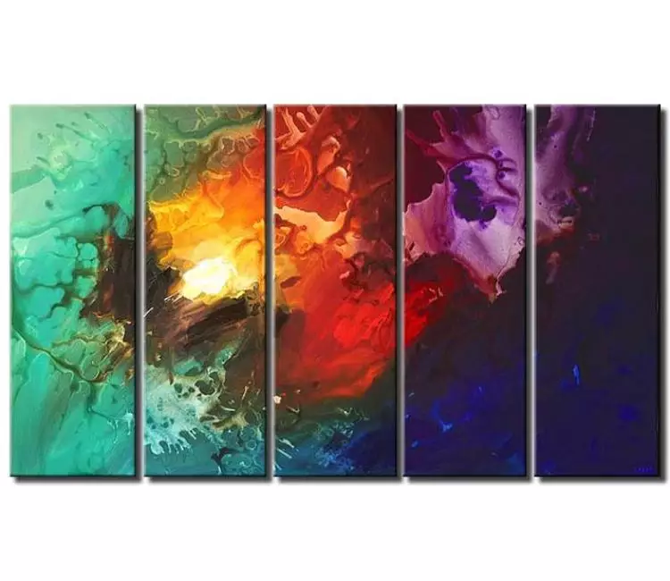 fluid painting - big colorful abstract painting for living room on large canvas art contemporary beautiful art