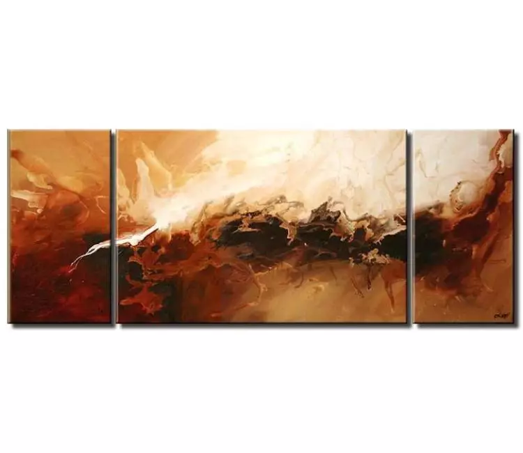 fluid painting - large modern abstract painting in beige red colors original big neutral wall art for living room