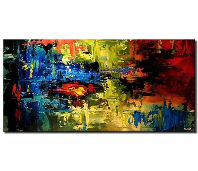 abstract painting - original colorful abstract painting on canvas textured modern wall art for living room