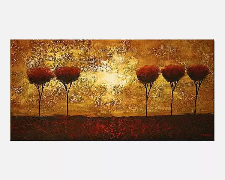 forest painting - Original tree abstract painting on canvas modern landscape wall art