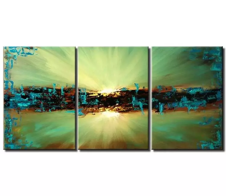 cosmos painting - large turquoise abstract art on canvas big modern wall art for living room