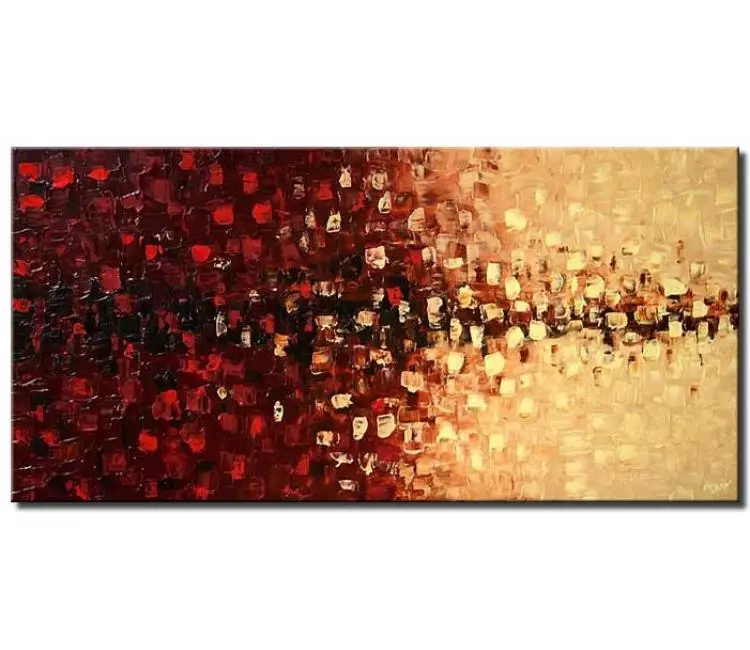 abstract painting - textured beige red abstract painting on canvas original modern neutral wall art