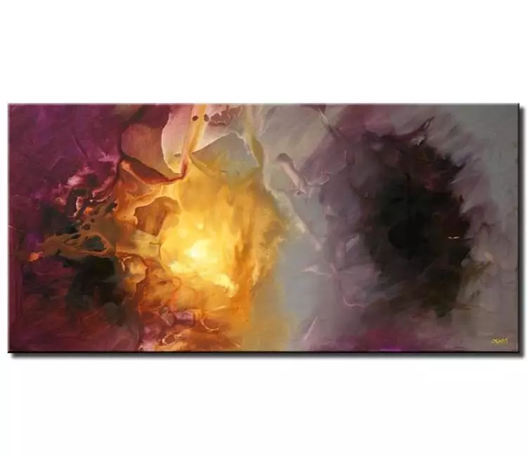 fluid painting - abstract galaxy painting on canvas in purple grey colors beautiful abstract space art modern living room wall art