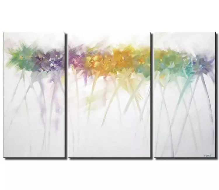 modern pastel colors floral abstract painting on white canvas art big ...