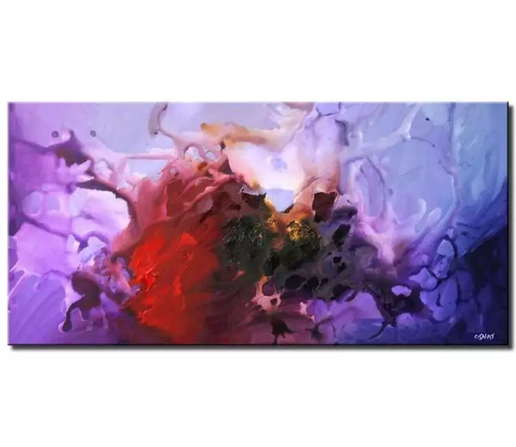 abstract painting - contemporary purple abstract painting on canvas for living room
