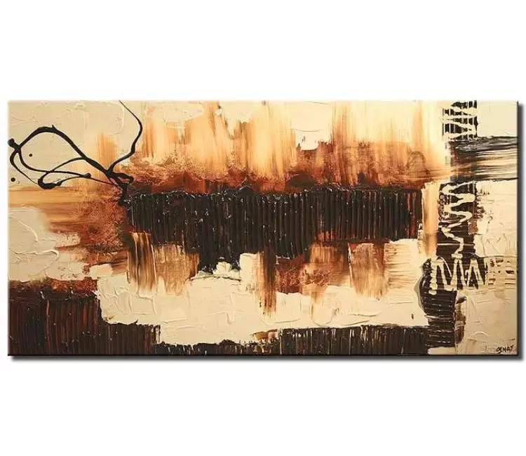 beige brown neutral abstract painting modern textured neutral art on canvas