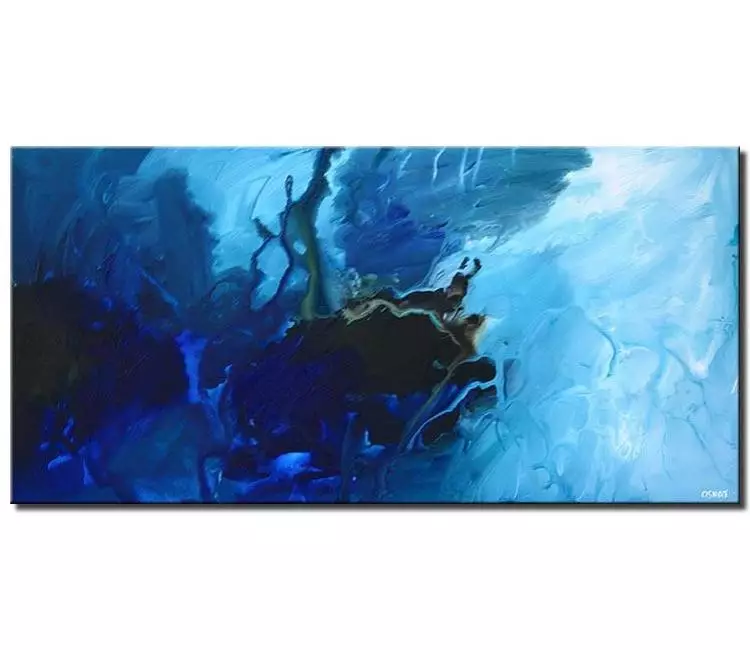 abstract painting - original blue abstract painting on canvas beautiful abstract art modern living room wall art