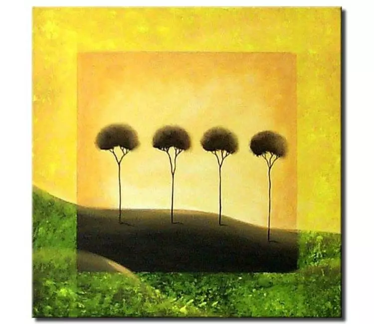 landscape paintings - yellow abstract painting