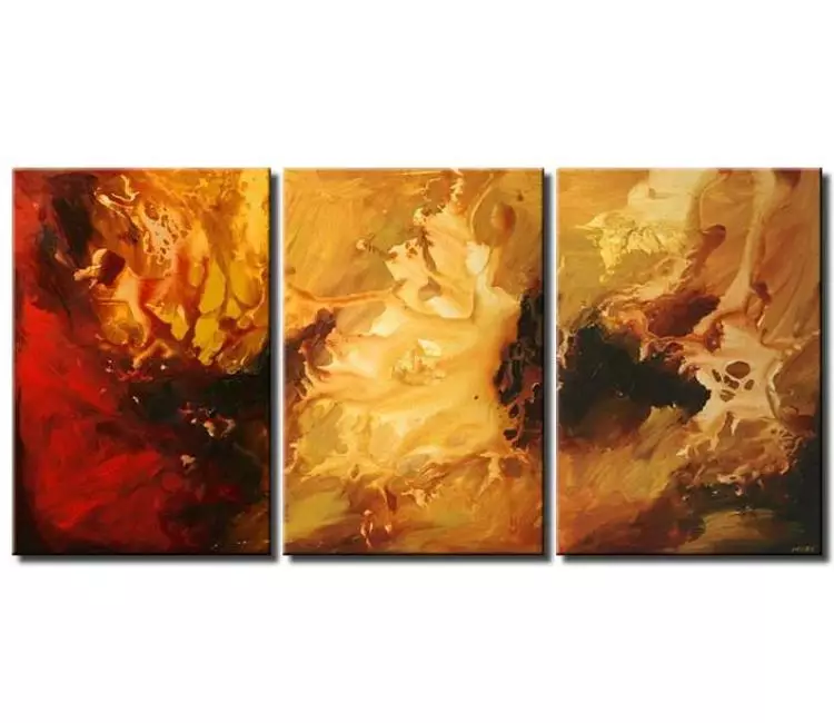 abstract painting - big abstract wall art on canvas modern large multi panel abstract painting in red beige colors