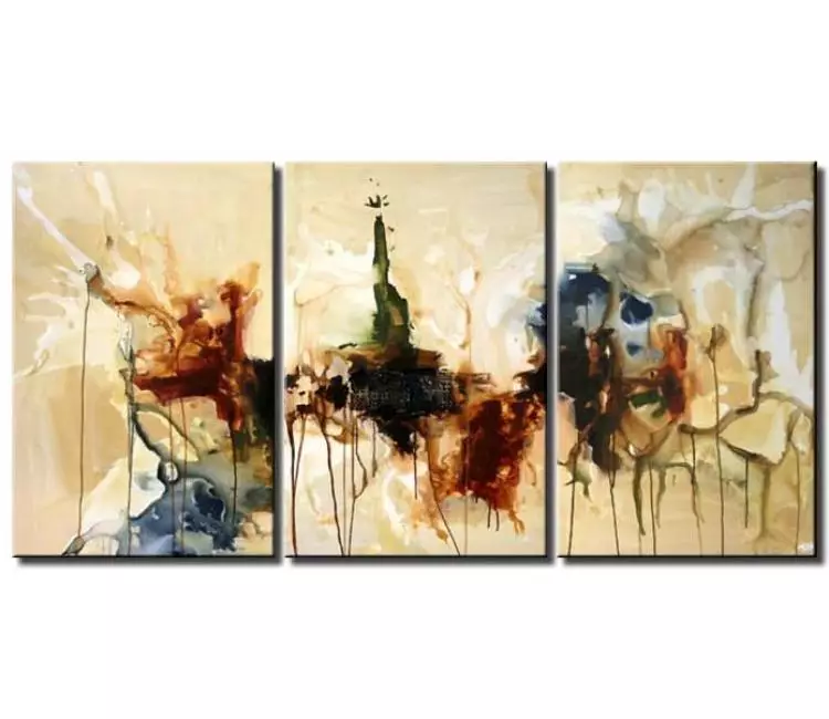 abstract painting - big neutral abstract painting on large canvas art modern living room wall art