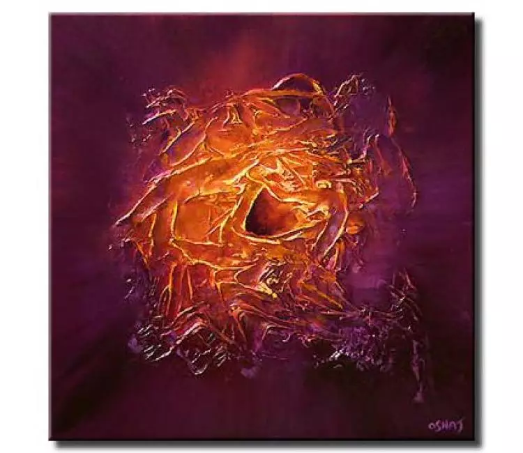abstract painting - beautiful square purple abstract painting on canvas modern textured art