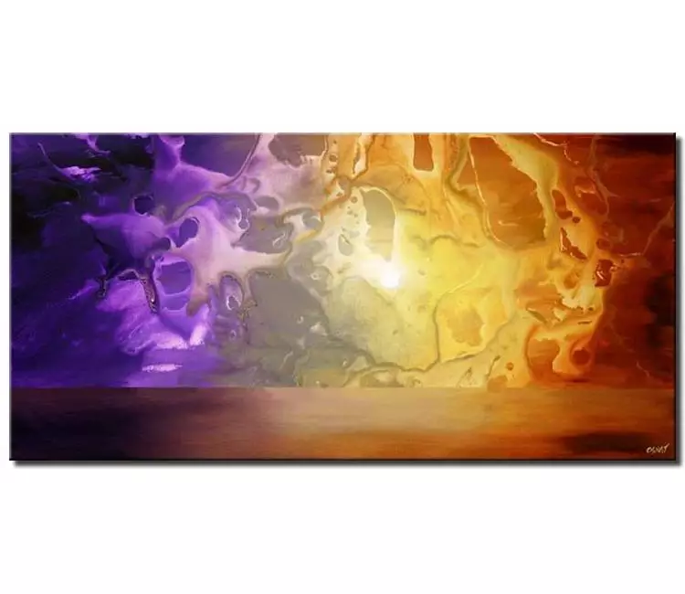 abstract painting - colorful beautiful abstract painting on canvas purple orange yellow modern art
