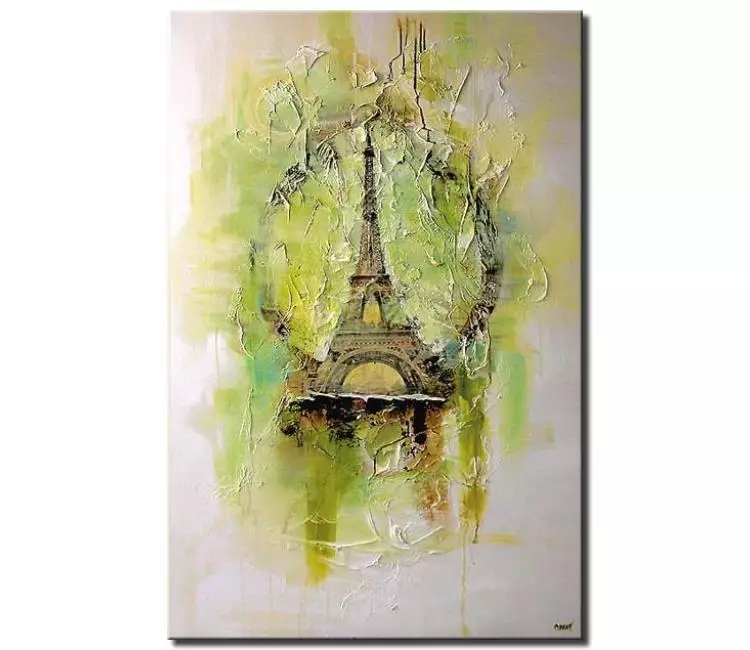 abstract painting - Eiffel tower abstract painting on canvas modern original minimalist acrylic painting