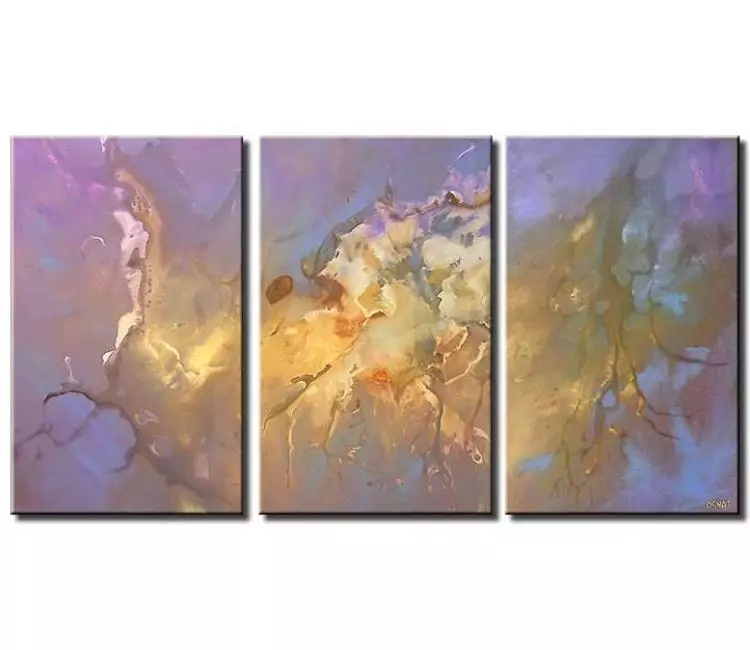 abstract painting - soft pastel colors big abstract painting on canvas original large lavender purple modern art