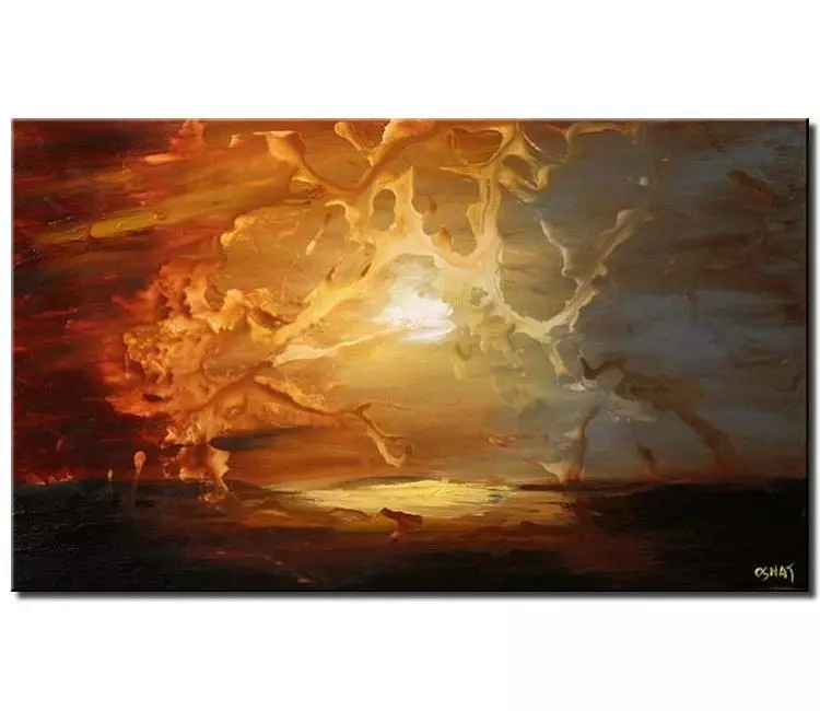 abstract painting - abstract sunset painting on canvas modern original acrylic painting
