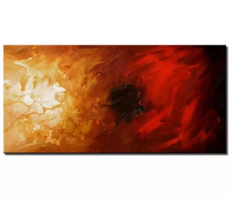 abstract painting - red gold abstract art on canvas original modern art for living room