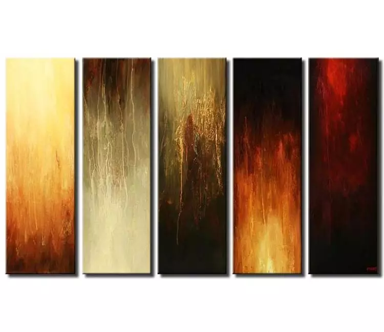 abstract painting - big earth tone abstract wall art painting on canvas original large multi panel abstract painting modern art for living room