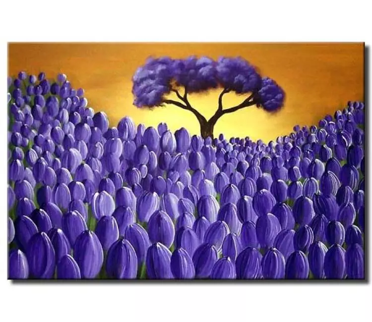 floral painting - Purple abstract floral painting