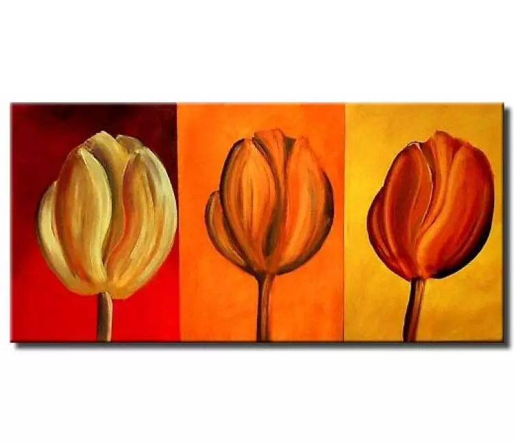 floral painting - colorful abstract tulips painting