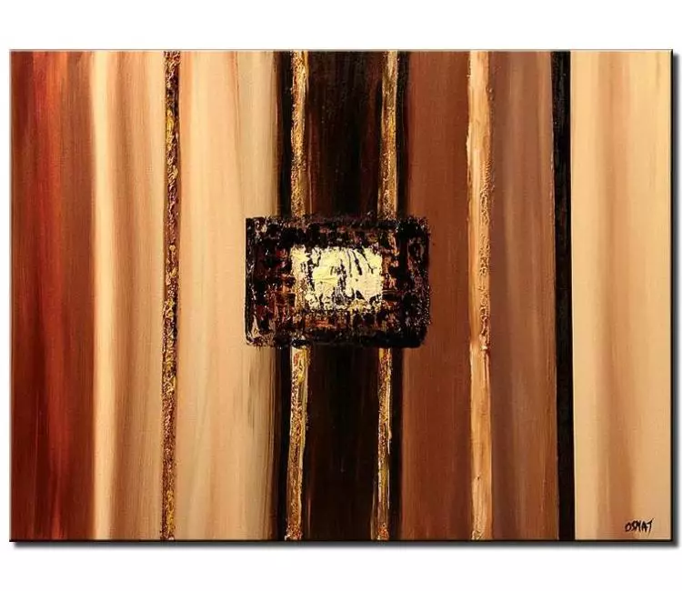 abstract painting - neutral wall art on canvas modern original beige brown abstract painting for office and living room