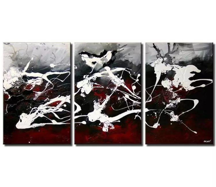 abstract painting - big wall art for living room minimalist acrylic painting on Canvas black white large modern Abstract Wall Art