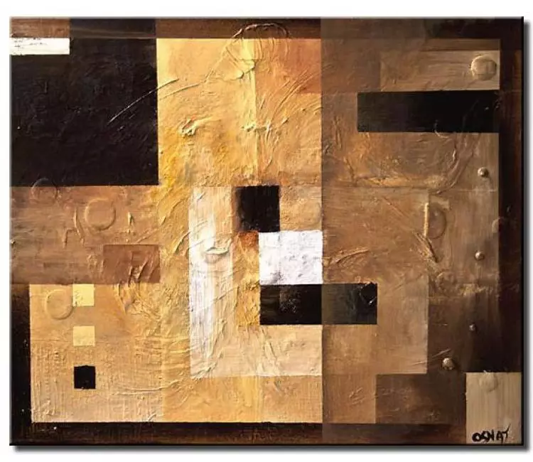 geometric painting - geometric neutral abstract painting on canvas textured original modern art