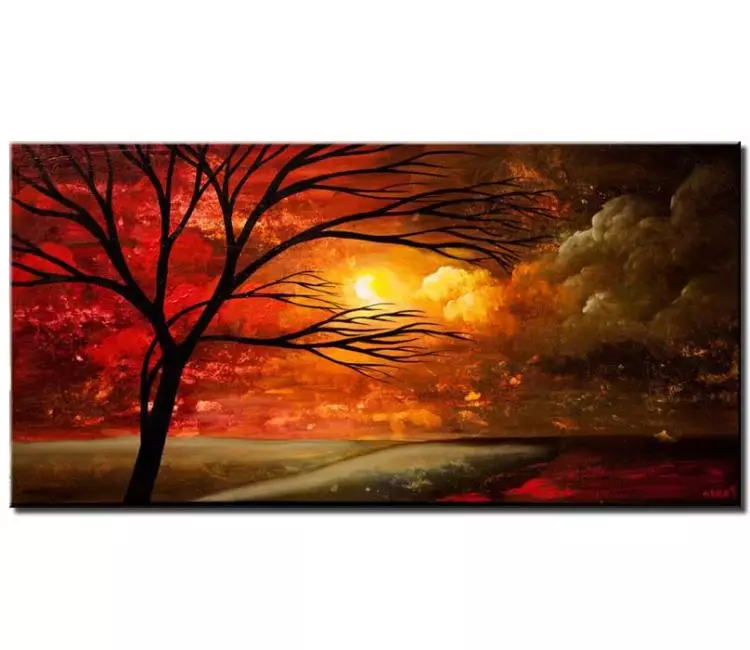 landscape paintings - abstract landscape painting for living room on canvas original tree painting modern living room wall art