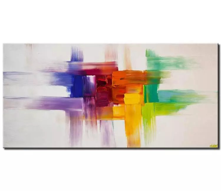 abstract painting - colorful abstract art on canvas for living room original textured modern art