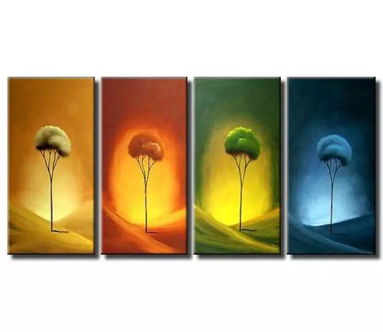 forest painting - multi-panel room decor