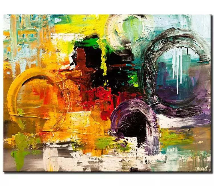 abstract painting - contemporary colorful abstract art on canvas original big textured modern abstract painting for office and living room