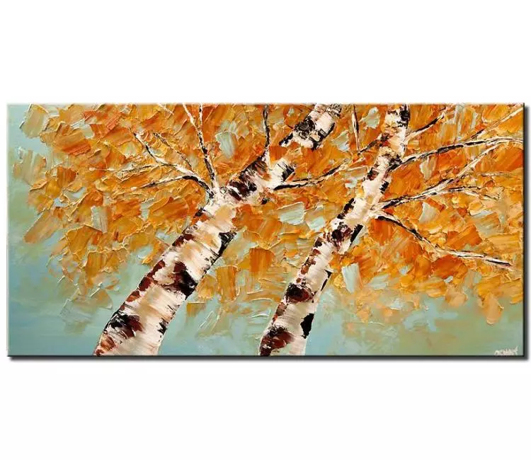 landscape paintings - large canvas white birch Tree painting on canvas neutral colors original trees painting textured living room wall art