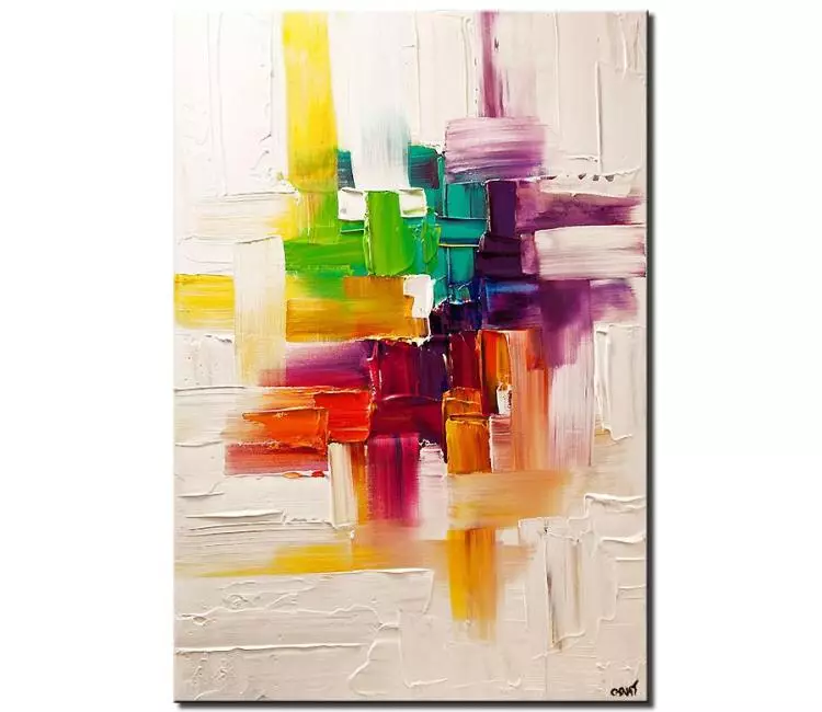 abstract painting - colorful contemporary abstract art for living room office bedroom large modern abstract paintings for home decor