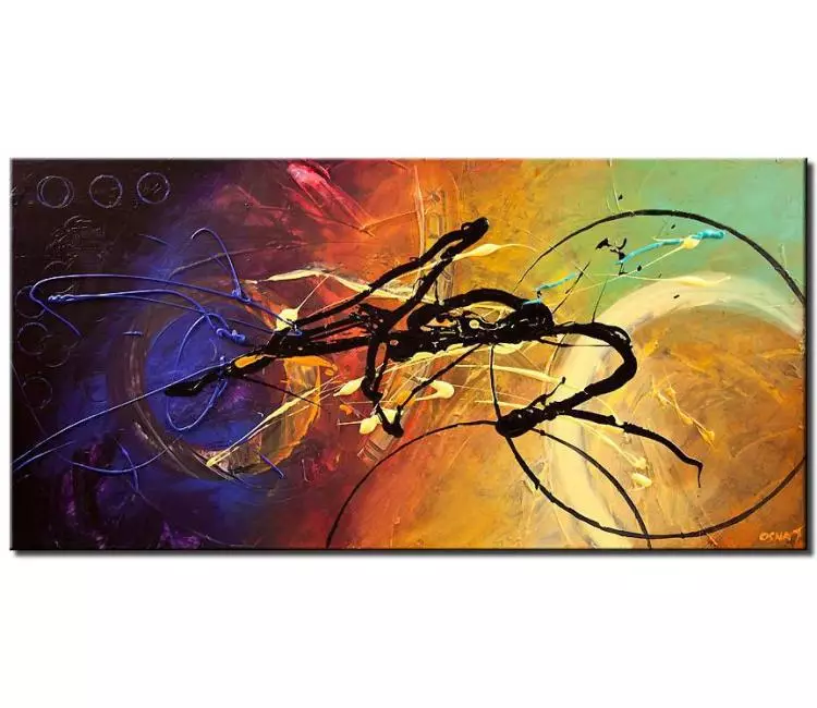 abstract painting - colorful contemporary abstract art on canvas original textured modern wall art