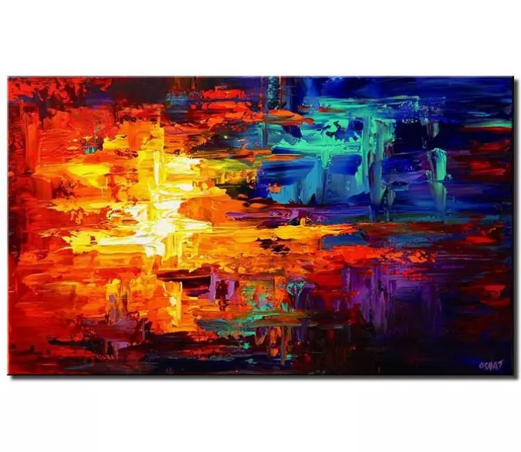 prints on canvas - canvas print of bold colorful red blue and yellow abstract