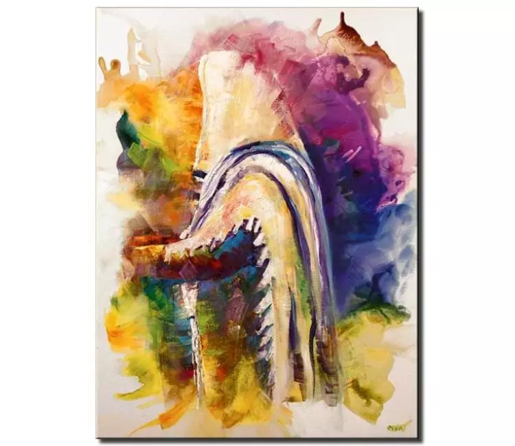 print on canvas - canvas print of jewish rabbi during morning pray